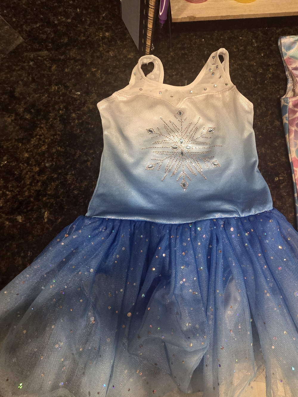 Girls Blue Ombre Sparkle Tutu Leotard Age 3-4